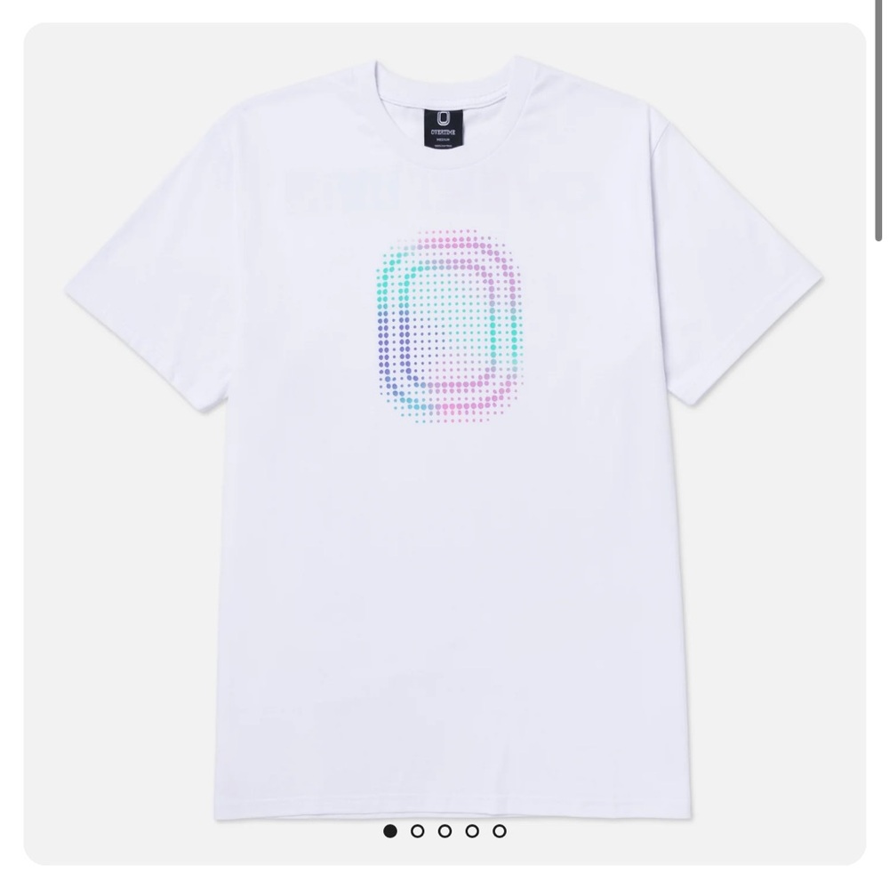 White Graphic Tee with Multicolor Design
